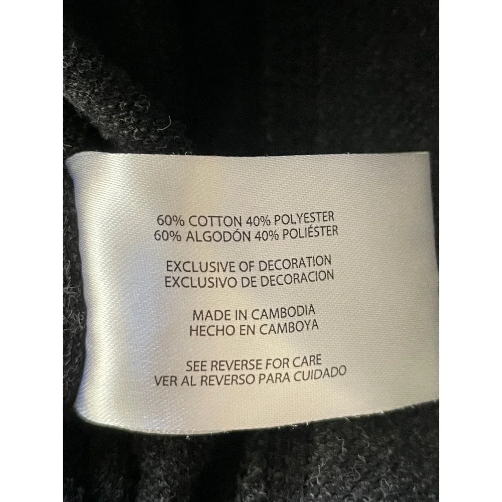 Banana Republic Mens Large Sweater Charcoal Gray Raglan Crewneck Cotton Blend